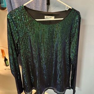 Grace Karin Iridescent Sequin Blouse